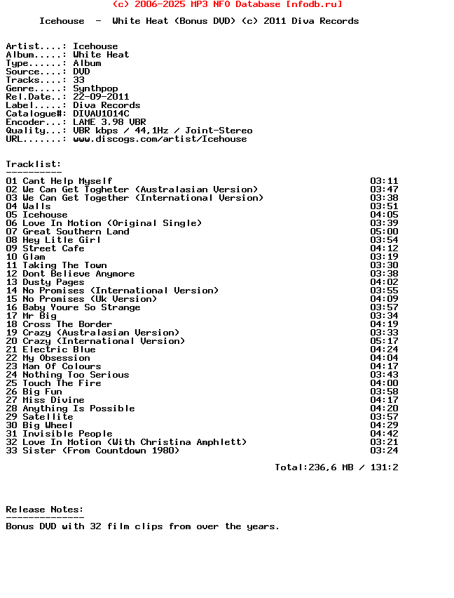 Icehouse-White_Heat-Bonus_Dvd-2011-AMOK