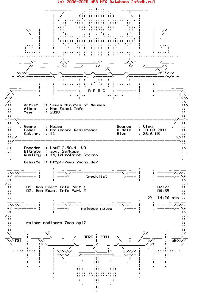Seven_Minutes_Of_Nausea-Non_Exact_Info-Vinyl-EP-2010-BERC