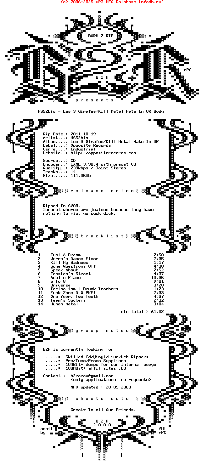 Hs52Bis-Les_3_Girafes-Kill_Metal_Hate_In_Ur_Body-2009