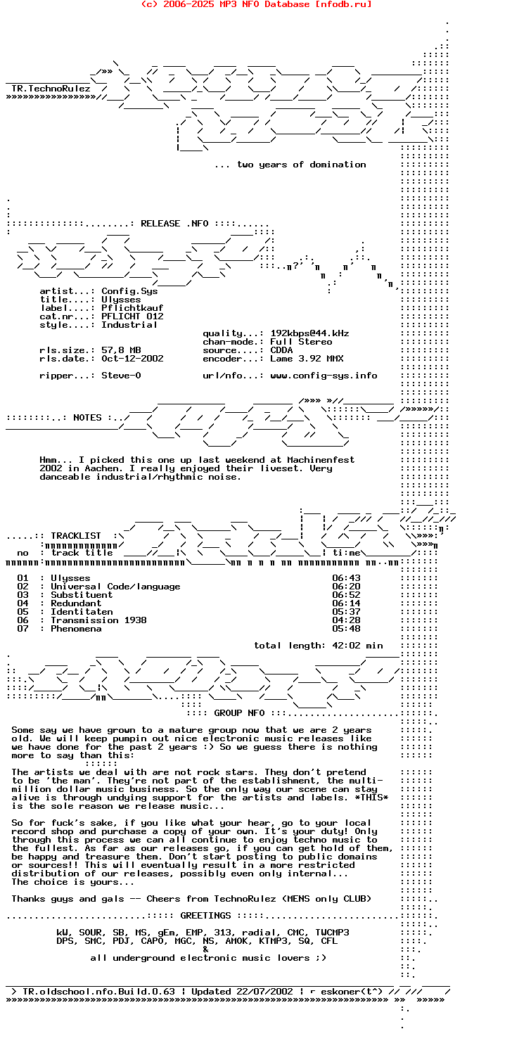 Config.Sys_-_Ulysses_(PFLICHT_012)-CD-2002-TR