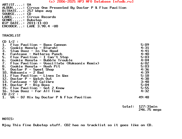 VA-Circus_One_Presented_By_Doctor_P_And_Flux_Pavilion-2CD-2011