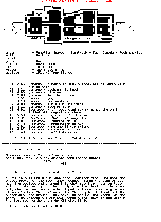 Venetian_Snares__Stuntrock_-_Fuck_Canada_-_Fu-2000-KSi