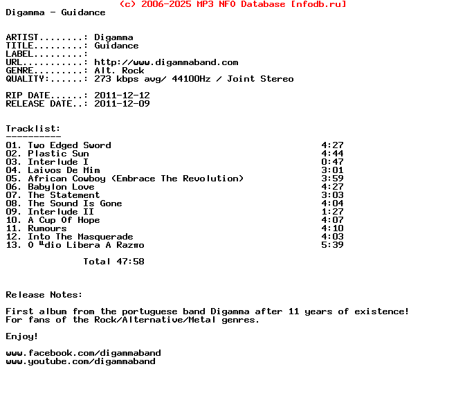 Digamma-Guidance-2011