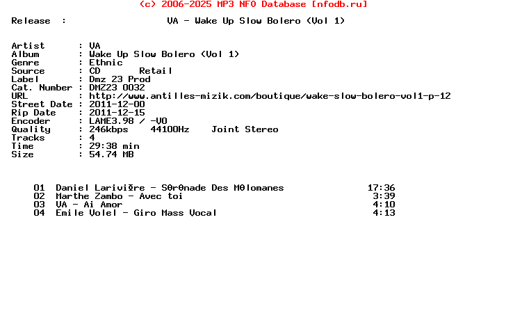 VA-Wake_Up_Slow_Bolero_(VOL_1)-(DMZ23_0032)-CD-FR-2011