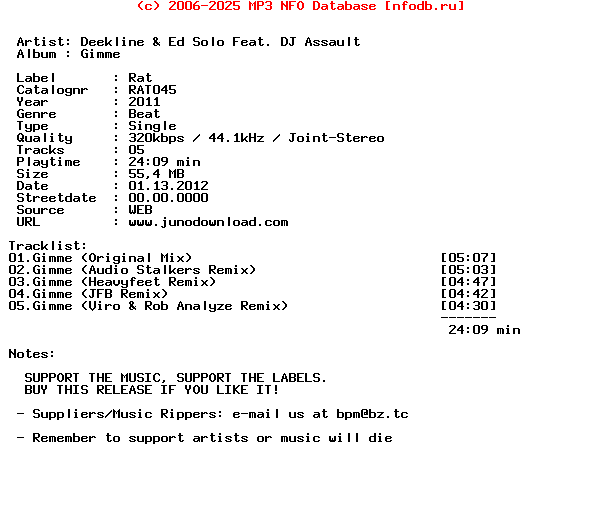 Deekline_And_Ed_Solo_Feat._Dj_Assault-Gimme-(RAT045)-WEB-2011