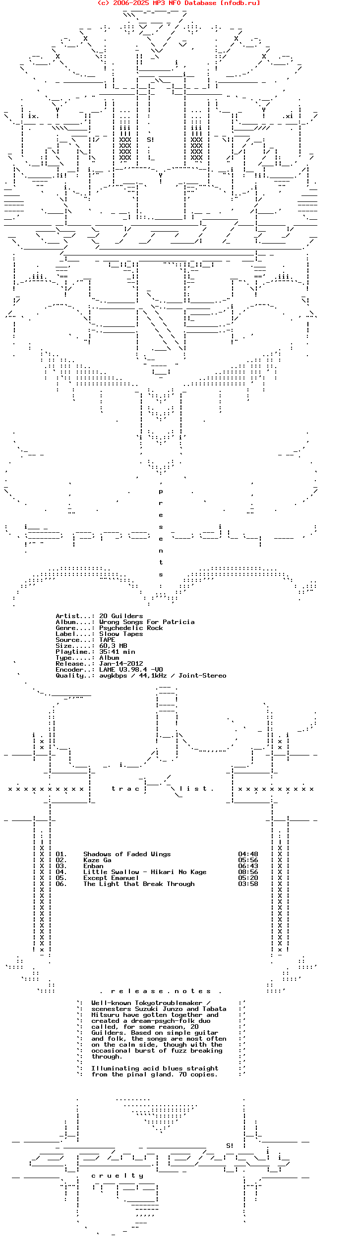 20_Guilders_-_Wrong_Songs_For_Patricia-Tape-2009-CRUELTY