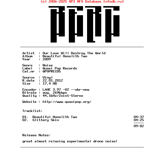 Our_Love_Will_Destroy_The_World-Beautiful_Monolith_Two-Vinyl-EP-2009-BERC