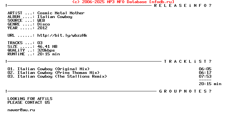 Cosmic_Metal_Mother-Italian_Cowboy-(INTSPE006)-WEB-2012