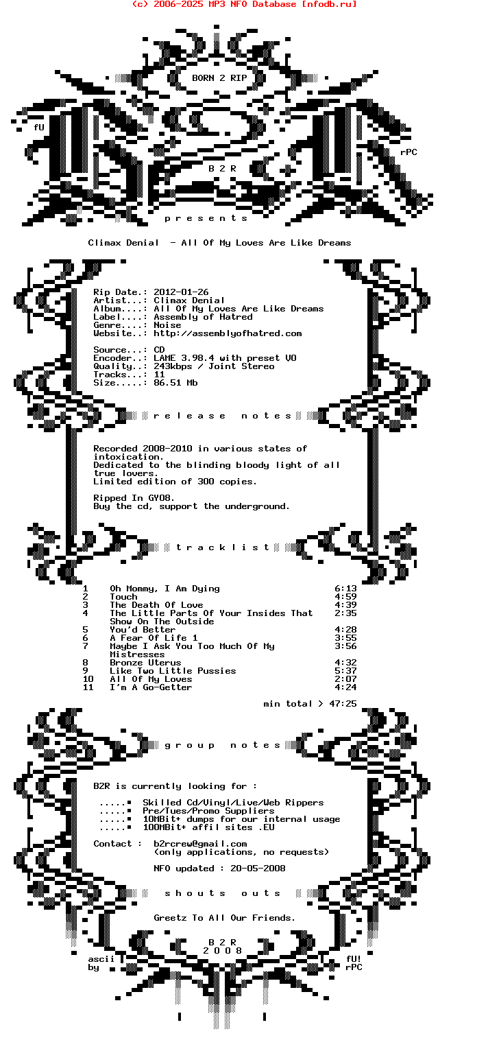 Climax_Denial-All_Of_My_Loves_Are_Like_Dreams-2010