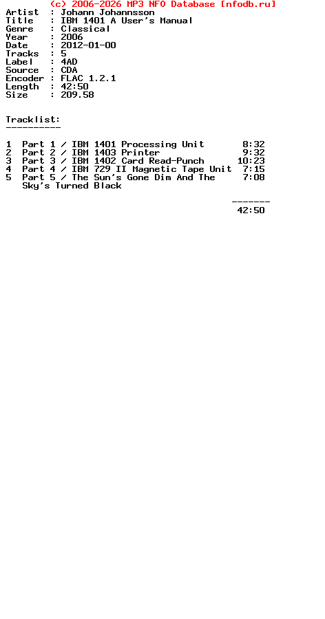 Johann_Johannsson-Ibm_1401_A_Users_Manual-CD-FLAC-2006