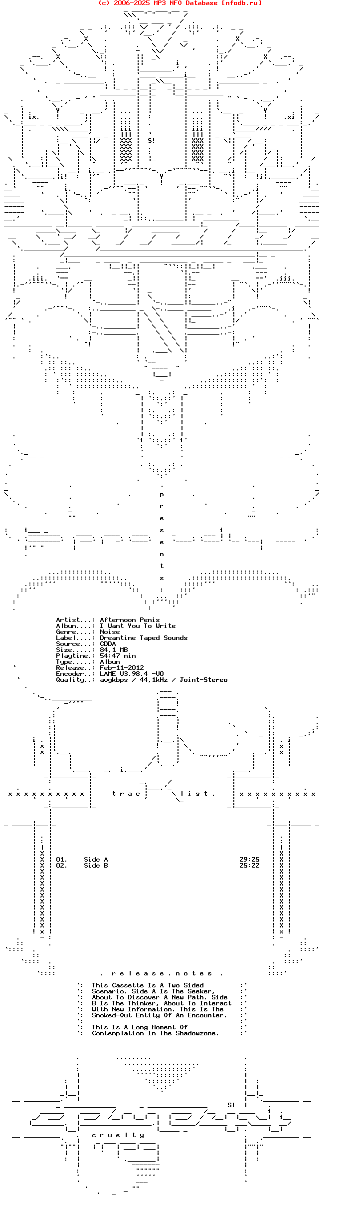 Afternoon_Penis_-_I_Want_You_To_Write-Tape-2007-CRUELTY