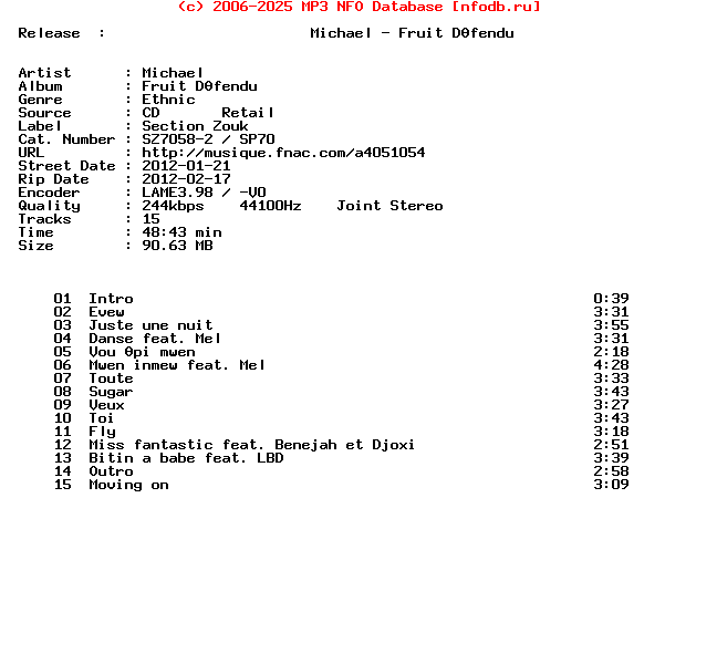 Michael-Fruit_Defendu-(SZ7058-2_-_SP70)-CD-2012
