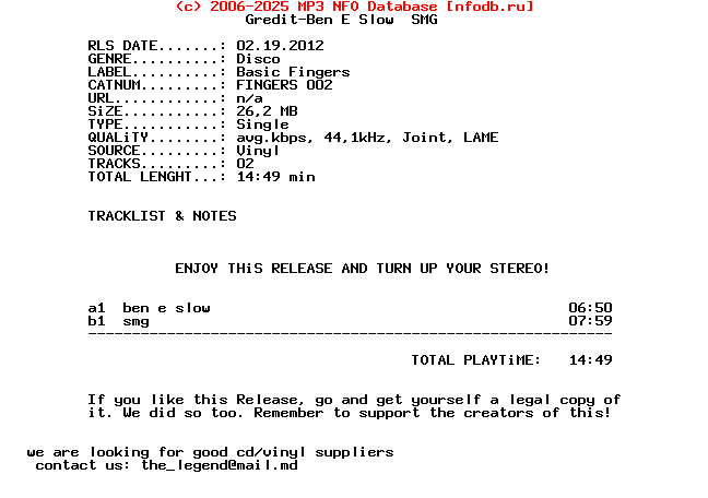 Gredit-Ben_E_Slow__Smg-(FINGERS002)-Vinyl-2011