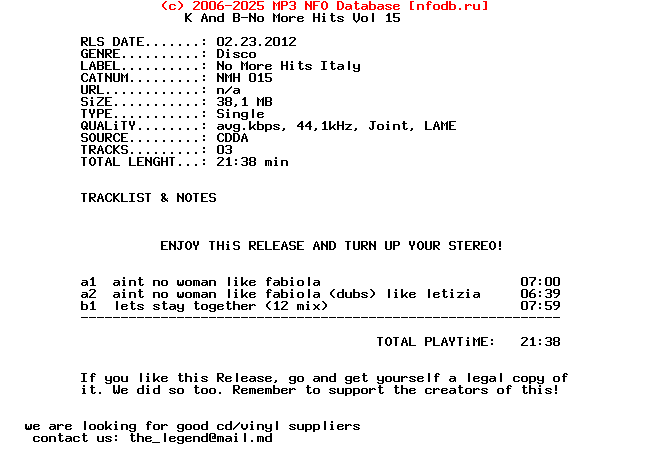 K_And_B-No_More_Hits_Vol_15-(NMH015)-Vinyl-2011