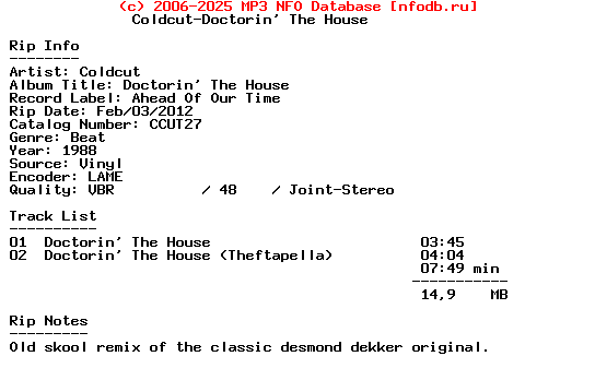 Coldcut-Doctorin_The_House-(CCUT27)-Vinyl-1988-Xxs_Int