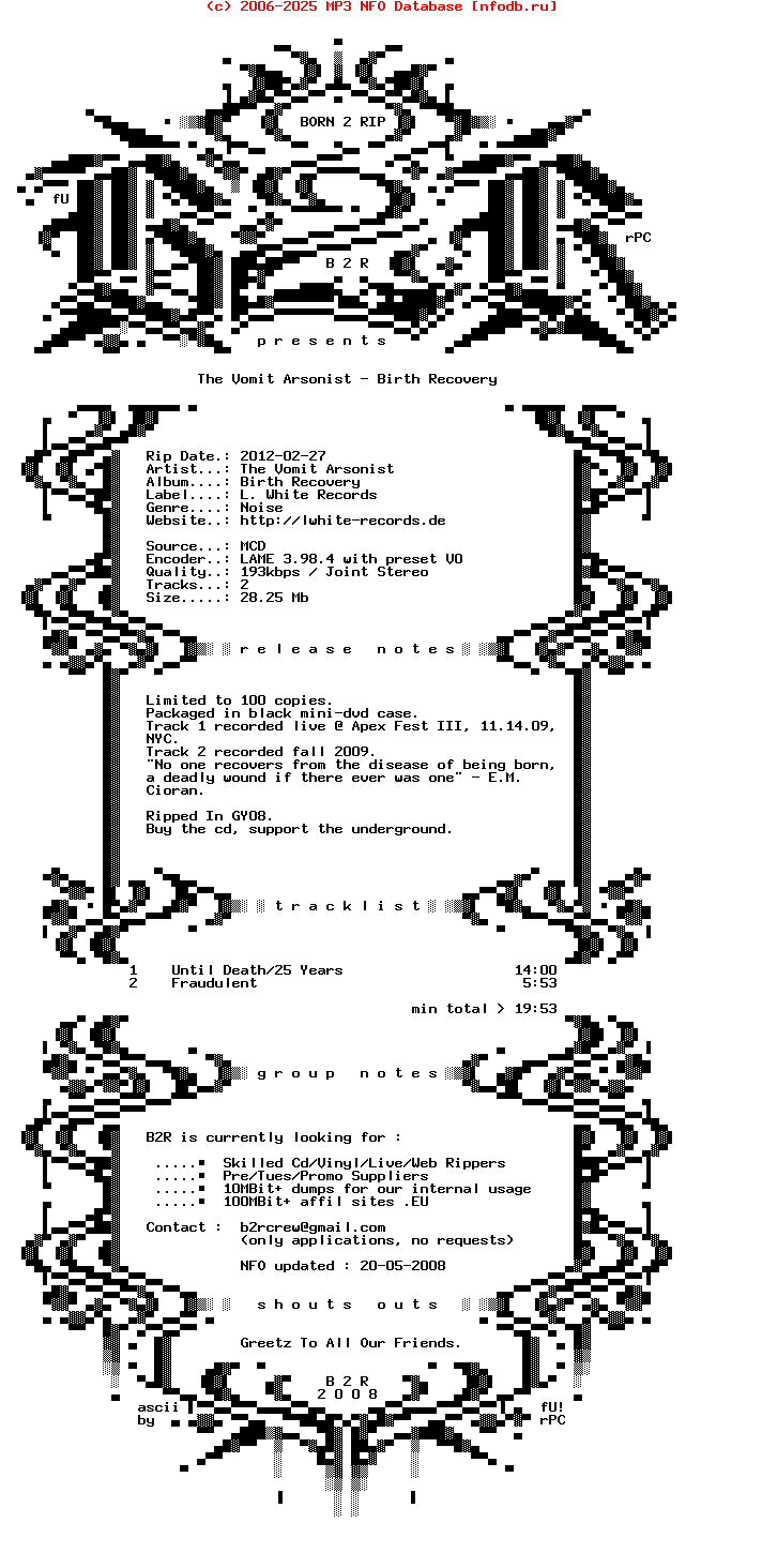 The_Vomit_Arsonist-Birth_Recovery-Mcd-2010
