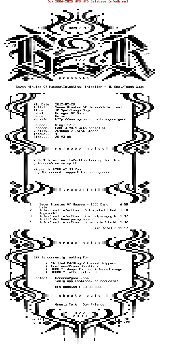 Seven_Minutes_Of_Nausea-Intestinal_Infection-1K_Spat-Tough_Guys-Split-7Inch-Vinyl-2010