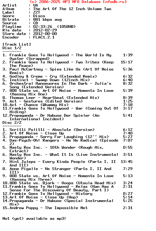 VA-The_Art_Of_The_12_Inch_Volume_Two-Digipak-2CD-2012