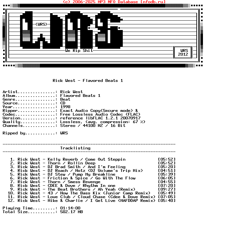 Rick_West-Flavored_Beats_1-PROPER-CD-FLAC-1998-Wrs