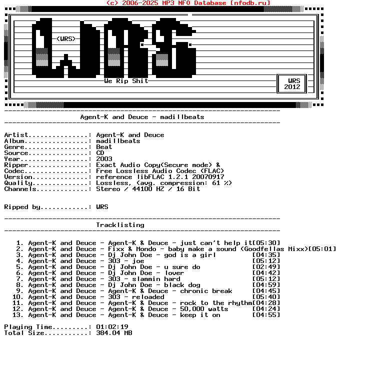 Agent-K_And_Deuce-Madillbeats-PROPER-CD-FLAC-2003-Wrs