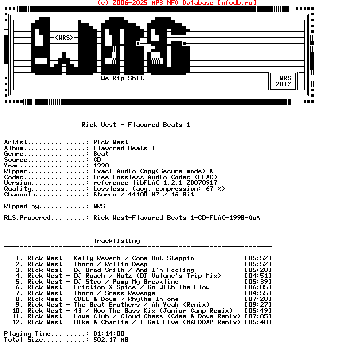 Rick_West-Flavored_Beats_1-Nfofix-PROPER-CD-FLAC-1998-Wrs
