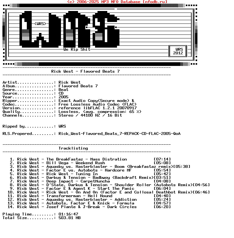 Rick_West-Flavored_Beats_7-Nfofix-PROPER-CD-FLAC-2005-Wrs