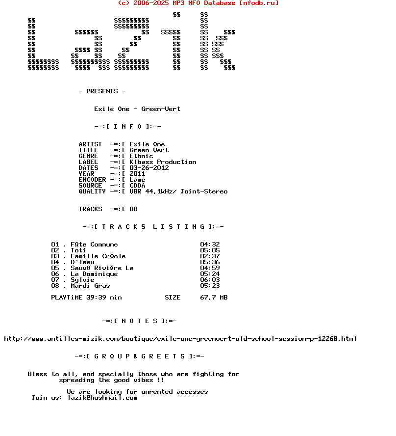 Exile_One-Green-Vert-WEB-FR-2011-Lazik_Int