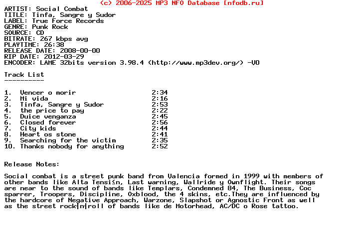 Social_Combat-Tinfa_Sangre_Y_Sudor-ES-2008