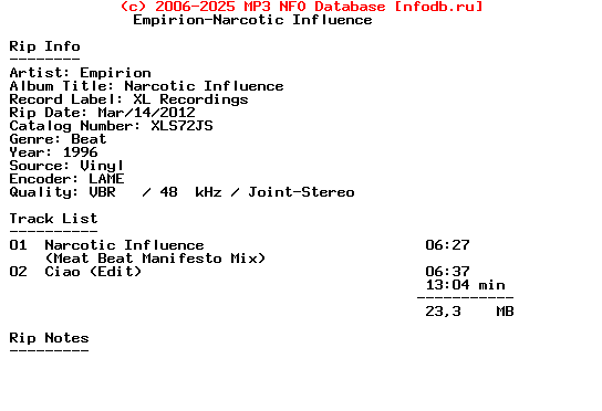 Empirion-Narcotic_Influence-(XLS72JS)-Vinyl-1996-Xxs