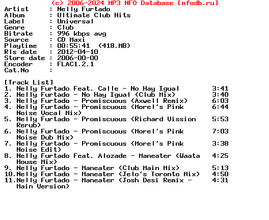 Nelly_Furtado-Ultimate_Club_Hits-Promo_CDM-2006