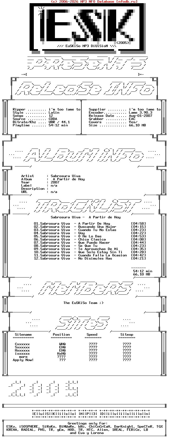 Sabrosura_Viva-A_Partir_De_Hoy-SP-2007-ESK
