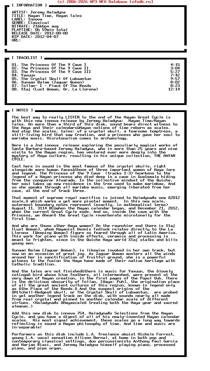 Jeremy_Haladyna-Mayan_Time_Mayan_Tales-(INNOVA_818)-2012