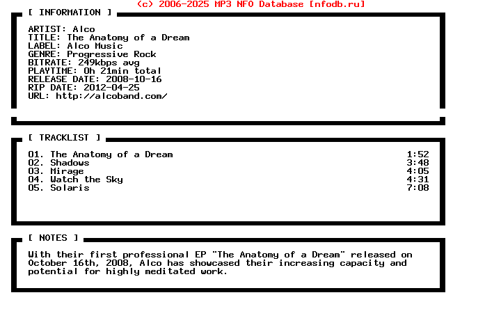 Alco-The_Anatomy_Of_A_Dream-(EP)-2008