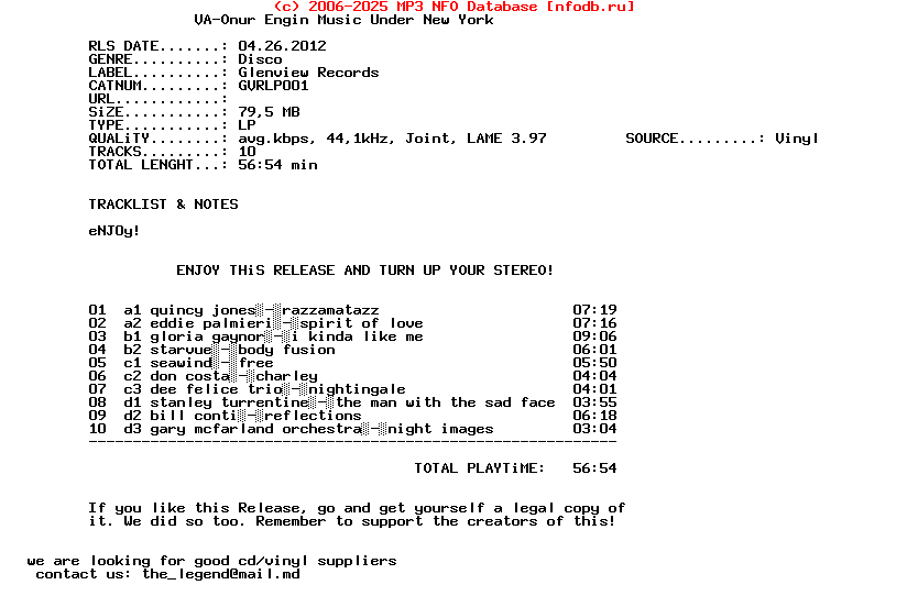 VA-Onur_Engin__Music_Under_New_York-(GVRLP001)-2Xvinyl-2012