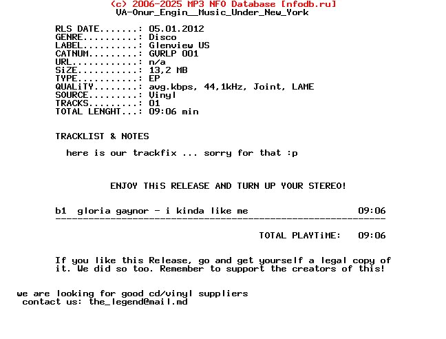 VA-Onur_Engin__Music_Under_New_York-(GVRLP001)-Trackfix-2Xvinyl-2012-BF