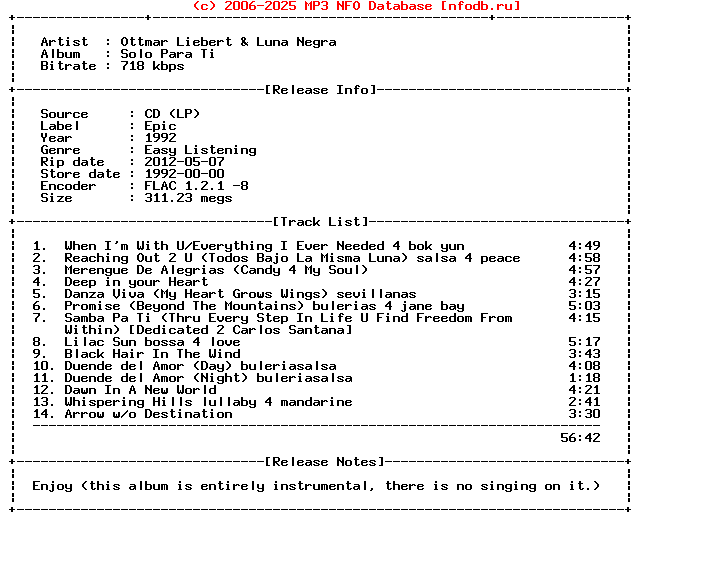 Ottmar_Liebert_And_Luna_Negra-Solo_Para_Ti-CD-FLAC-1992