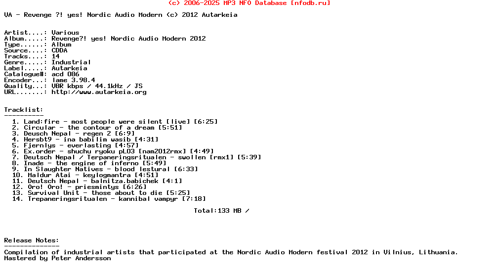 VA-Revenge_Yes_Nordic_Audio_Modern-2012