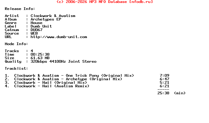 Clockwork_And_Avatism-Archetypes_Ep-(DU067)-WEB-2012