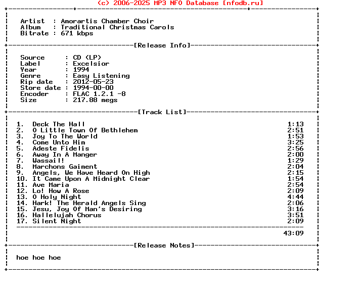 Amorartis_Chamber_Choir-Traditional_Christmas_Carols-CD-FLAC-1994