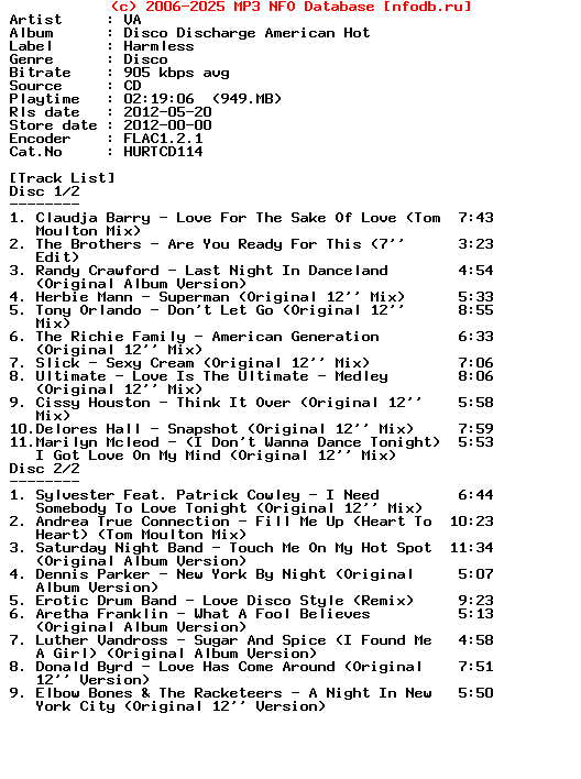 VA-Disco_Discharge_American_Hot-2CD-2012