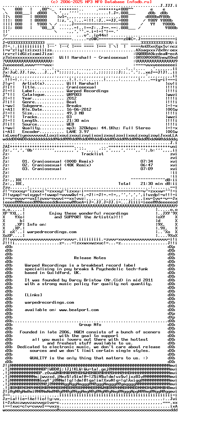 Will_Marshall_-_Craniosexual-EP-(WRP003)-WEB-2012-HQEM