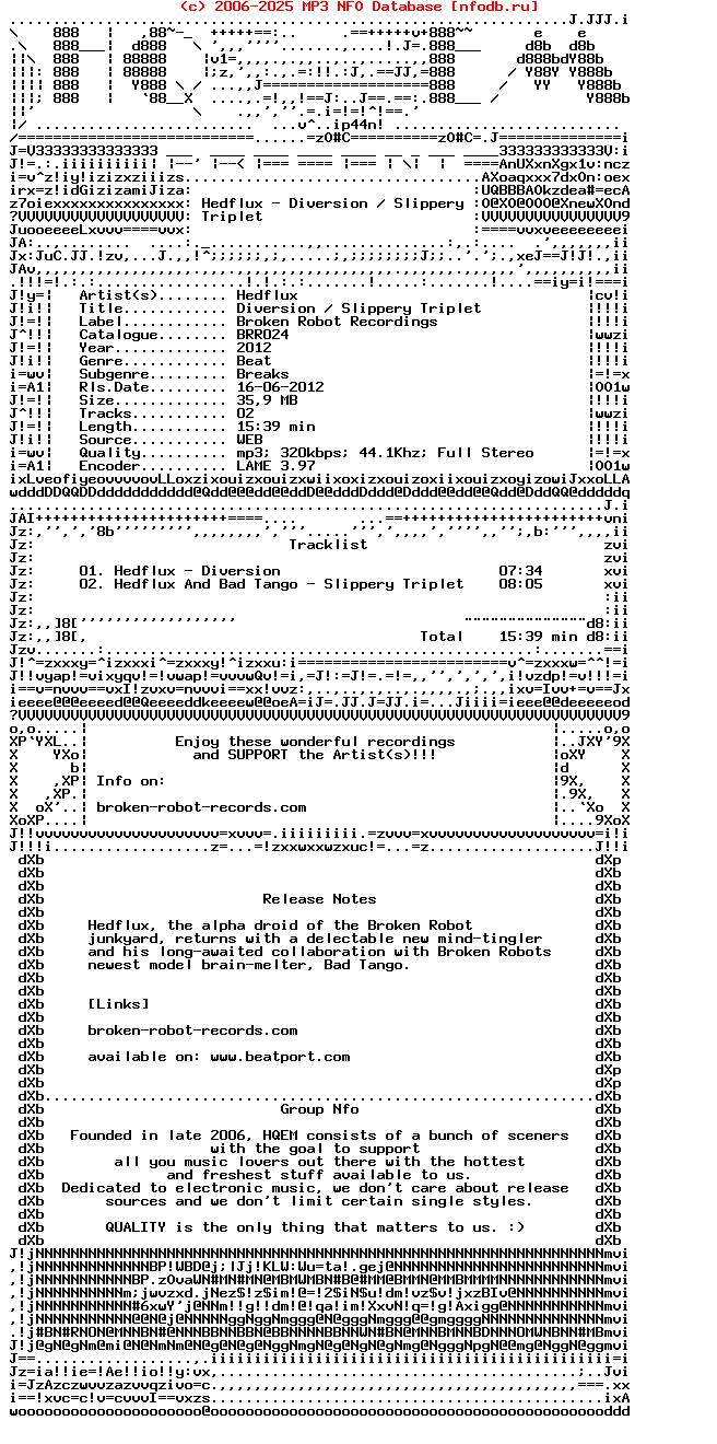 Hedflux_-_Diversion__Slippery_Triplet-(BRR024)-WEB-2012-HQEM