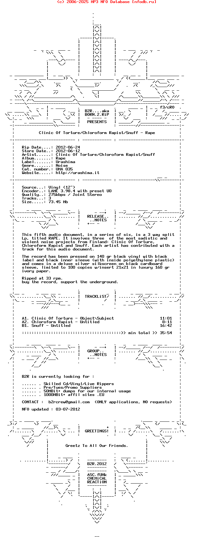 Clinic_Of_Torture-Chloroform_Rapispe-Splf-Rape-Split-Lp-2012