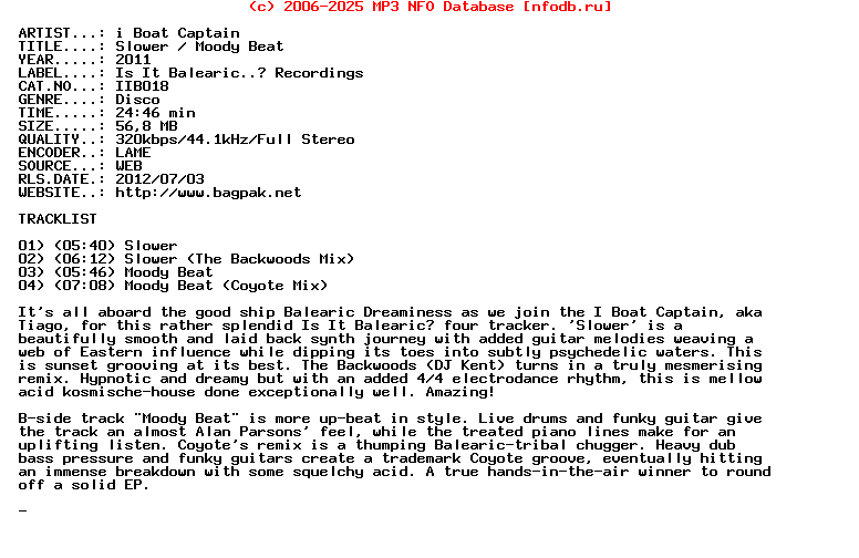 I_Boat_Captain-Slower__Moody_Beat-(IIB018)-WEB-2011