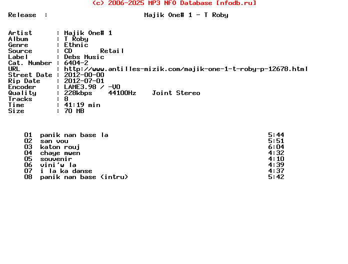 Majik_One_1-T_Roby-(6404-2)-CD-FR-2012