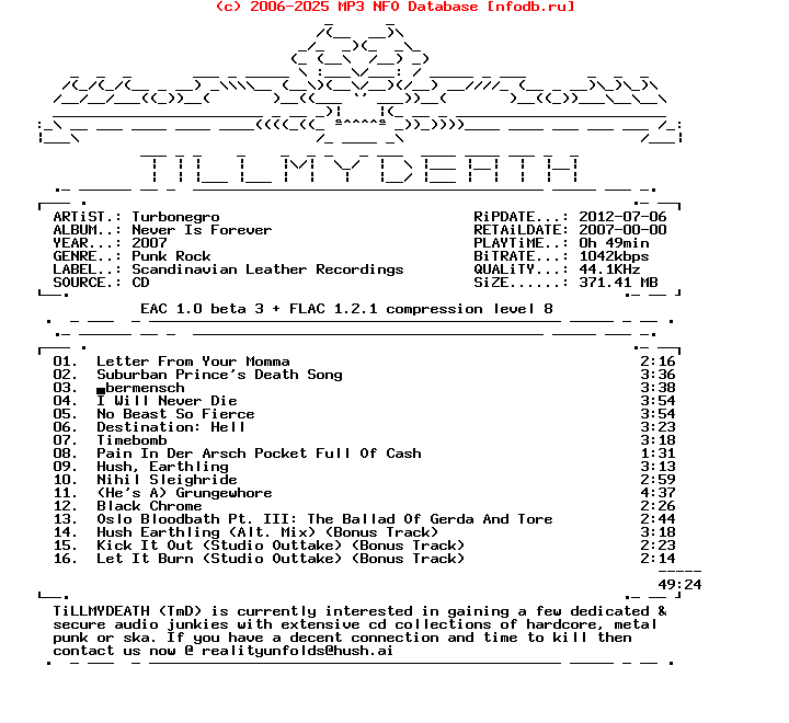 Turbonegro-Never_Is_Forever-Remastered-CD-FLAC-2007