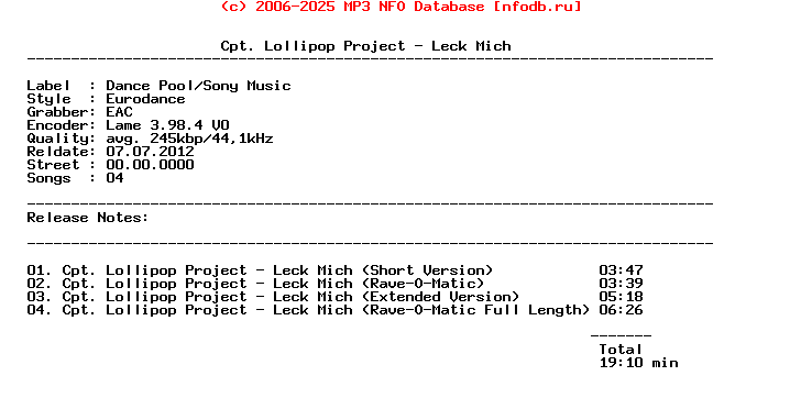 Cpt._Lollipop_Project-Leck_Mich-CDM-DE-1995
