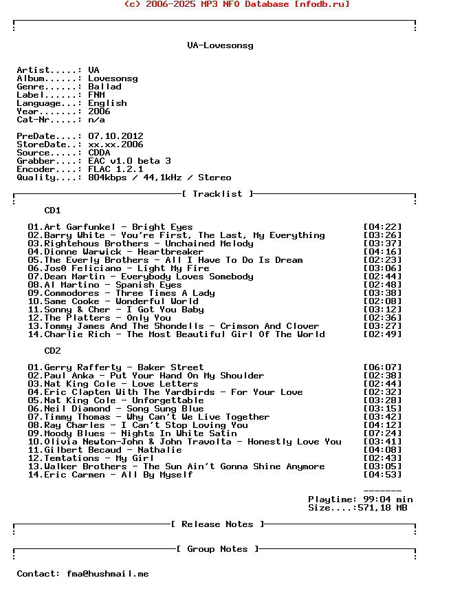 VA-Lovesonsg-2CD-FLAC-2006-Fma