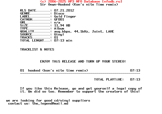 Sir_Own-Hooked_(KON_S_NITE_TIME_REMIX)-(GF001)-Vinyl-2012