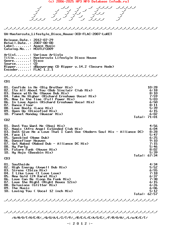 VA-Mastercuts_Lifestyle_Disco_House-3CD-FLAC-2007-LoKET